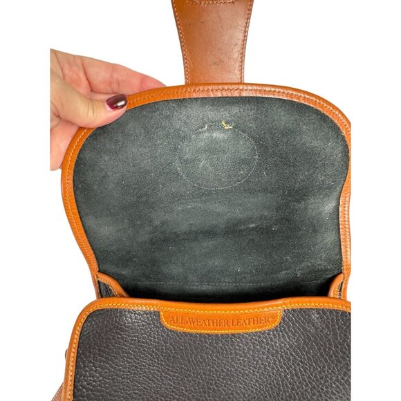 Dooney & Bourke VTG Essex Shoulder Bag Black Tan All Weather Leather USA Classic - Picture 9 of 16